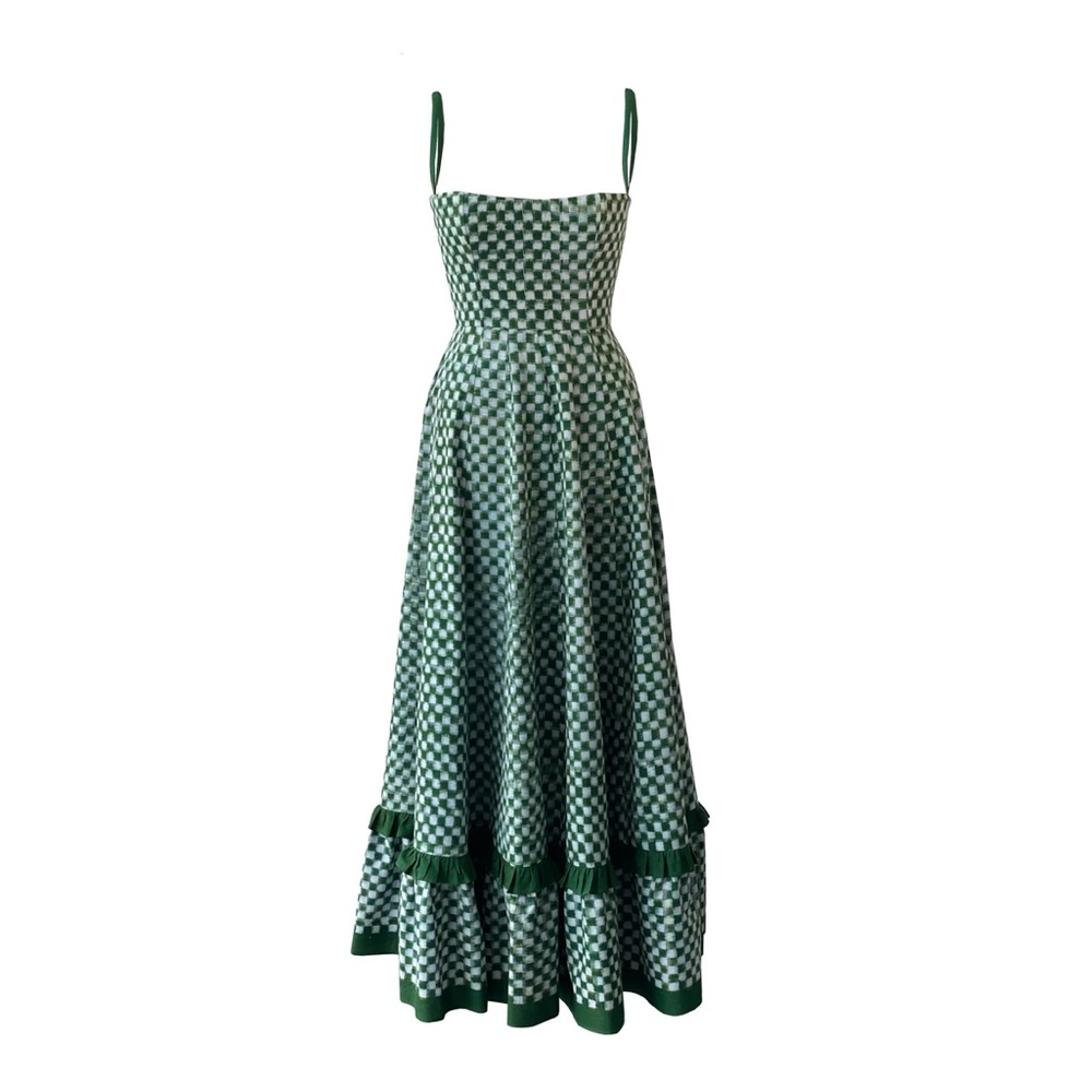 ISO DO NOT BUY DE CASTRO GREEN CHECKMATE DRESS
